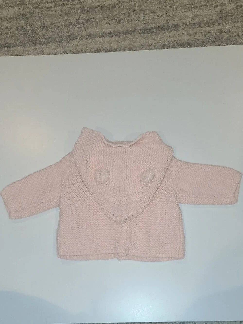 Baby GAP Baby Pink Hooded Knit Cardigan - Soft Button Front SIZE 0-3 Months
